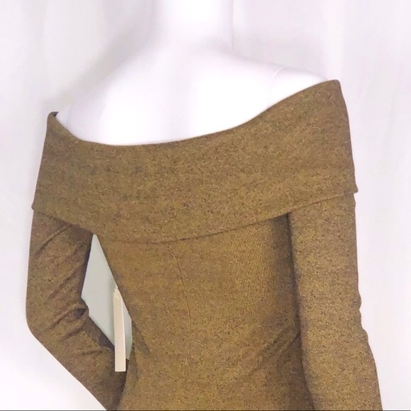 Capulet Wells Bronze Cross-Over Off Shoulder Long Sleeves Thong Bodysuit Sz Sm - Picture 12 of 16